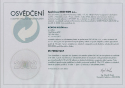 Certificate of packaging